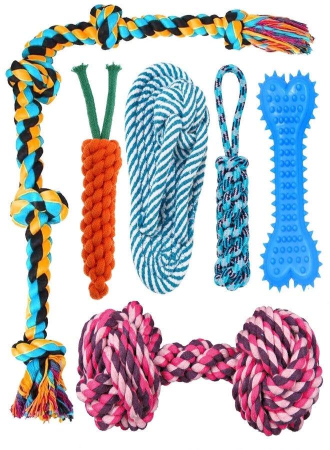 Agirav Tail Dog Toys + Dog Chew Toys + Puppy Teething Toys + Rope Dog Toy + Dog Toys for Small to Medium Dog Toys + Dog Toy Pack + Tug Toy + Dog Toy Set + Washable Cotton Rope for Dogs (Pack of 6) - Image 1